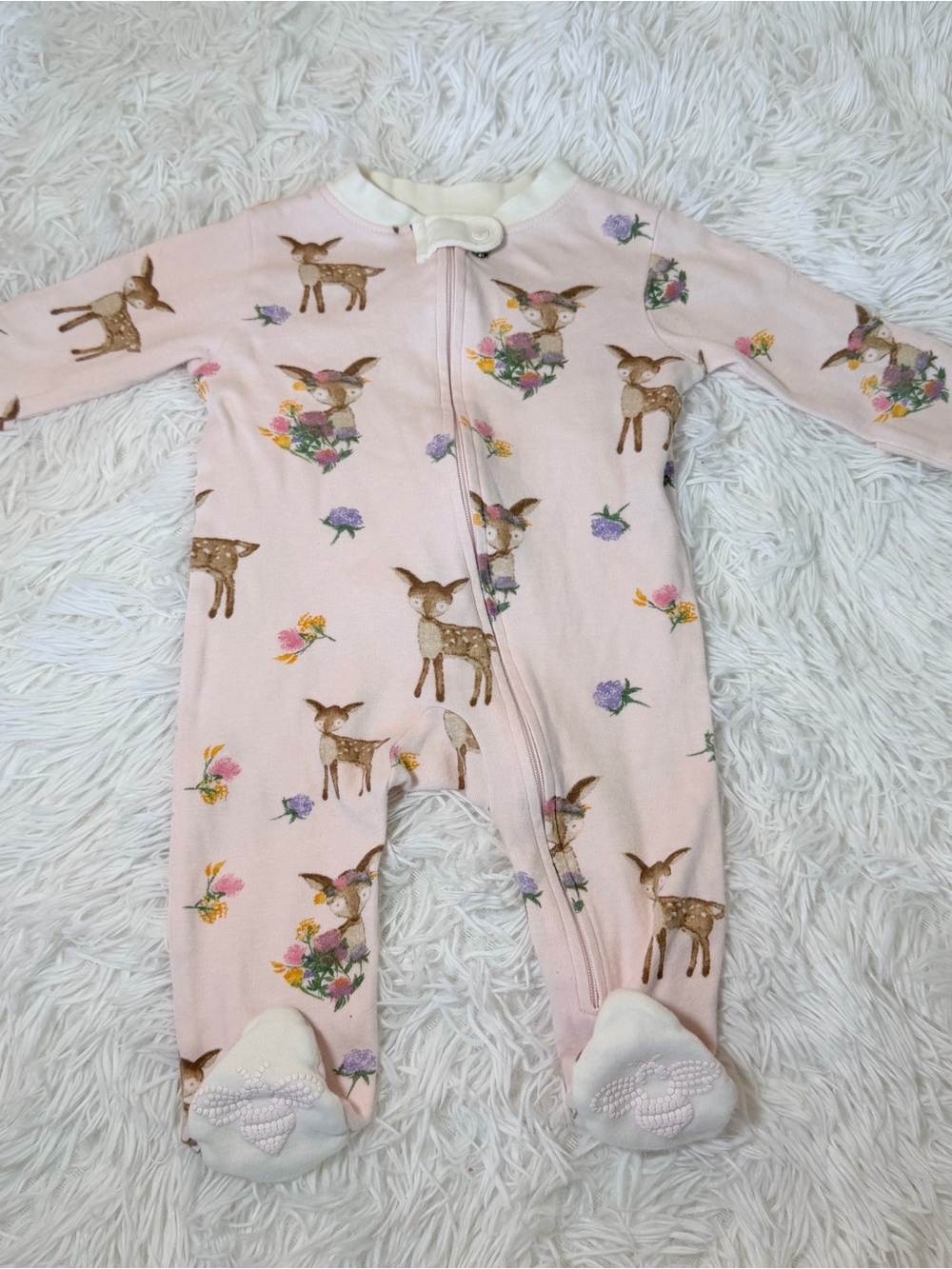 Baby Girl Zip Sleeper Bundle 0–3M Rabbit + Bear Burt’s Bees - Picture 12 of 16